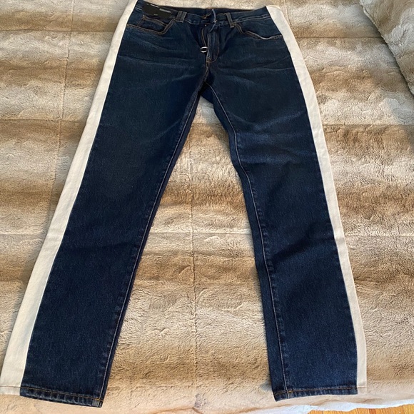 off white side stripe jeans